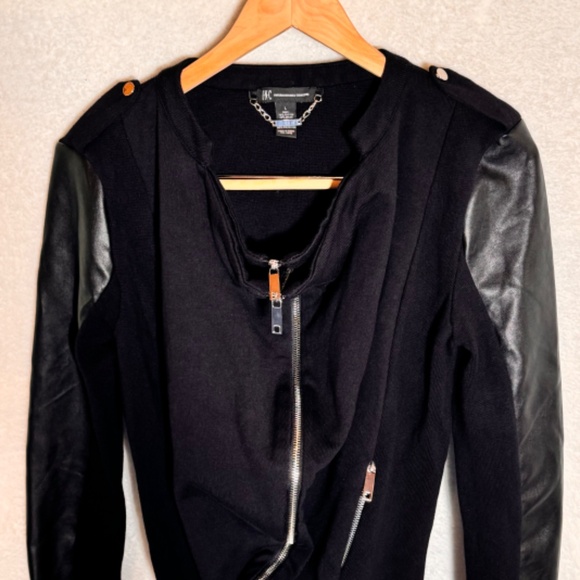 LAST CALL FINAL PRICE GREAT DEAL INC faux leather double zipper jacket large - Picture 3 of 10
